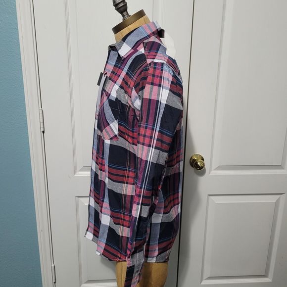 NWT Living Concepts Man Shirt Mens M Plaid Long Sleeve Button Up Academi… - Picture 3 of 10
